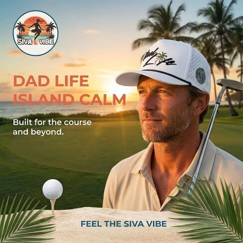 Siva Vibe Dad Life Golf Hat – Lightweight Nylon Dad Hat, Mesh Back Snapback, Curved Bill Performance Cap for Men in Saudi Arabia