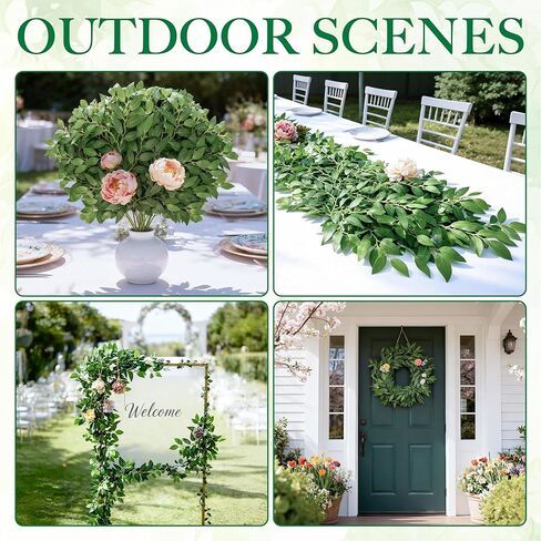 NKLTD Fake Leaves(24pack) Faux Greenery Stems,Silk Greenery,Artificial Tree Branches,for Table Decor for centerpieces Italian Decorations Floral Arrangements etc Reusable. in Saudi Arabia