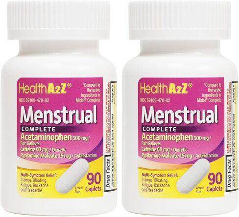 HealthA2Z® Menstrual Complete Pain Relief Tablets | 90 Counts | Relieves Cramps, Bloating, Fatigue, Backache & Headache in Saudi Arabia