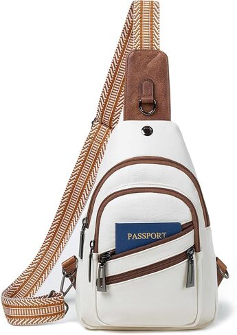 حقيبة حبال Crossbody للنساء رجال مضاد للسرقة عبر جسم فاني فاني حزمة حزام حقيبة هدايا للنساء من جلد فو ، القهوة in Saudi Arabia