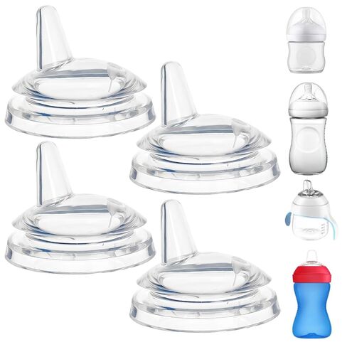 Sippy Spout Nipples Compatible with Philips Avent Natural Bottles, My Grippy Spout and Natural Trainer Sippy Cup, Soft Clear Food Grade Silicone Replacement Spouts, Leak-Proof, BPA Free, 4 Count in Saudi Arabia