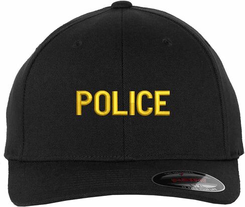 Police Flexfit Fitted Hat - Structured Uniform Baseball Cap for Security, Guard & Law Enforcement Officers in Saudi Arabia