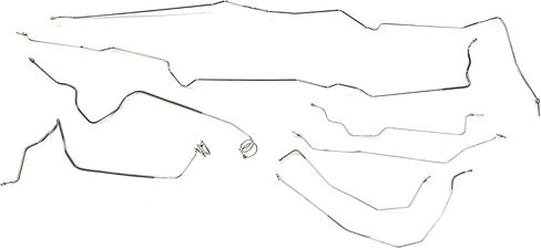 مجموعة Stop Shop Complete Felest Stains Stains Prebent Line- متوافقة مع 1973-80 Chevy/GMC C10 & C15 Long Bed 2WD Power Disc 1/2 Tn in Kuwait