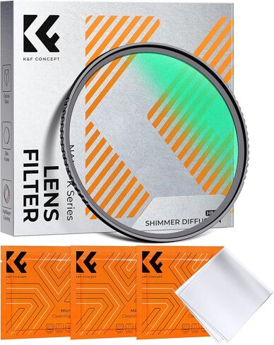 مفهوم K & F مفهوم 49 ملم انتشار Shimmer 1 مرشح التأثير الزجاج البصري 18 مرشح زجاجي متعددة المغلفة لعدسة الكاميرا مع 3 قماش تنظيف (K-Series) in Saudi Arabia