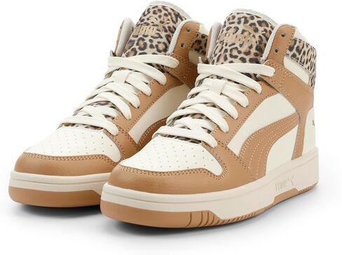 حذاء نسائي من Puma Rebound Layup متوسط، دافئ أبيض-أسمر داكن - ذهبي SS26، 11 Puma Rebound Layup Rcl Leo WNS in Kuwait