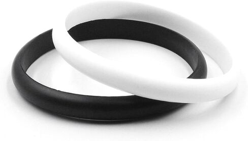 POYAMUSE Black White Silicone Bracelets for Women and Men - Checkered Rubber Band Wristbands - Pure or Checkered Patterned Designs Sports Bracelets in Saudi Arabia