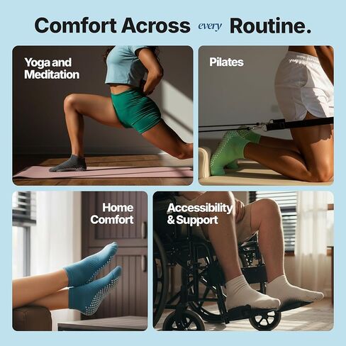 XORAWAR Pack of 5 Pair Yoga socks for women Non Slip | Womens Socks | Women Socks | Pilates Gear | Grippy Socks Woman | Womens Athletic Socks for Workout | Pilates Gifts for Women in Saudi Arabia