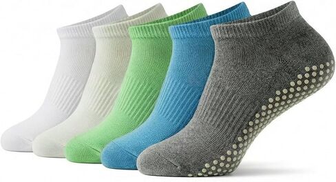 XORAWAR Pack of 5 Pair Yoga socks for women Non Slip | Womens Socks | Women Socks | Pilates Gear | Grippy Socks Woman | Womens Athletic Socks for Workout | Pilates Gifts for Women in Saudi Arabia