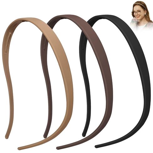 KOVOLITU 3 Pack Headbands Designed for Eyewear,Flex No Pressure Hairbands for Women Comfortable Plastic Headbands with Teeth-Matte Finish in Saudi Arabia