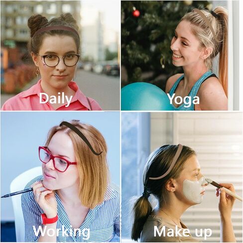 KOVOLITU 3 Pack Headbands Designed for Eyewear,Flex No Pressure Hairbands for Women Comfortable Plastic Headbands with Teeth-Matte Finish in Saudi Arabia