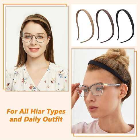 KOVOLITU 3 Pack Headbands Designed for Eyewear,Flex No Pressure Hairbands for Women Comfortable Plastic Headbands with Teeth-Matte Finish in Saudi Arabia