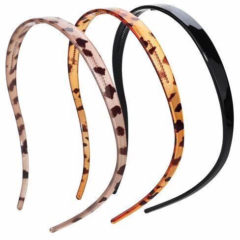 KOVOLITU 3 Pack Headbands Designed for Eyewear,Flex No Pressure Hairbands for Women Comfortable Plastic Headbands with Teeth-Matte Finish in Saudi Arabia