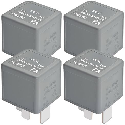 2Pcs F80B-14B192-AA 12VDC 70A 4 Pin Automotive Power Relay High Power Relay Compatible with V23136-J4-X89 DH22-14B192-EA V23136-J4-X62 5M5T-14B192-EA V23136-J4-X60 in Kuwait