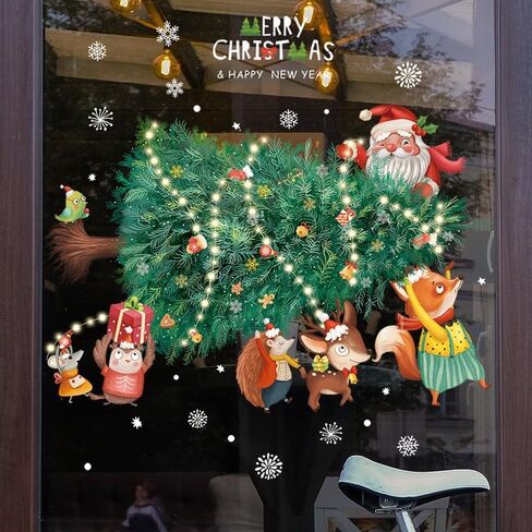 Christmas Window Clings Xmas Window Stickers Double-Side Glass Decals for Home Party Supplies, 17.7 x 11.8 Inch in Saudi Arabia
