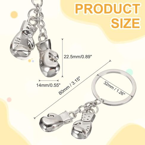 PATIKIL Boxing Gloves Keychain, Mini Cute Sports Boxing Key Chain Sport Boxing Pendant Key Ring Bag Backpack Decor for Men Women Party Gifts Favors, Silver in Saudi Arabia
