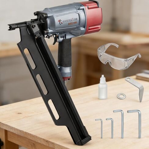 NR2183 Framing nailer 21 Degree Plastic Strip Nailer 2-Inch up to 3-1/4-Inch Plastic Collated Full Head Framing Nails Aluminum Magazine Light Weight Fast Speed Navy Blue in Saudi Arabia
