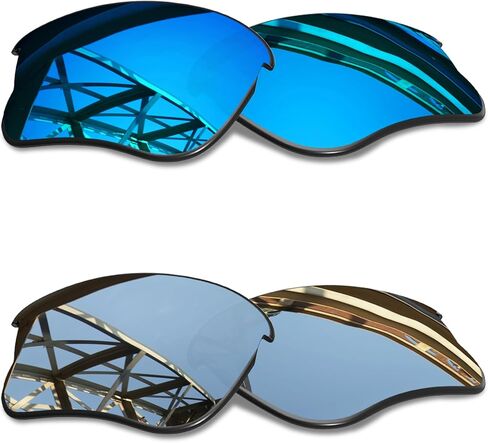 SmartVLT Men's Ice Blue&Silver Titanium Replacement Lenses for Oakley Flak Jacket Sunglass in Saudi Arabia