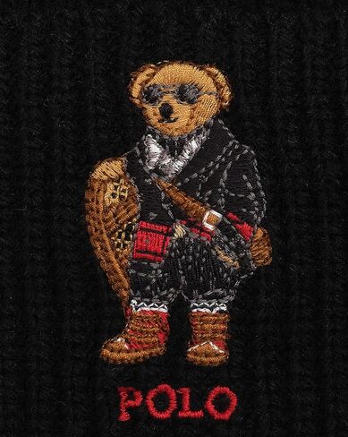 POLO RALPH LAUREN Men's Holiday Bear Beanie, One Size,Black in Saudi Arabia