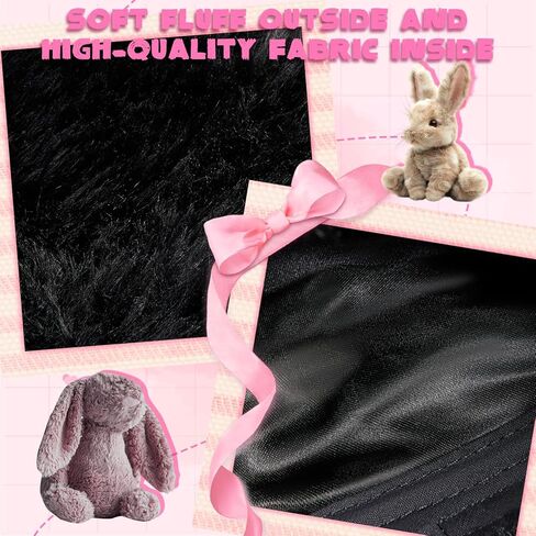 Shyyween 2 Pack Y2k Furry Beanie Winter Bunny Ears Hat for Women Fluffy Warm Beanie Cap for Indoor Outdoor Festival Easter Birthday Party Gift, White, Black in Saudi Arabia