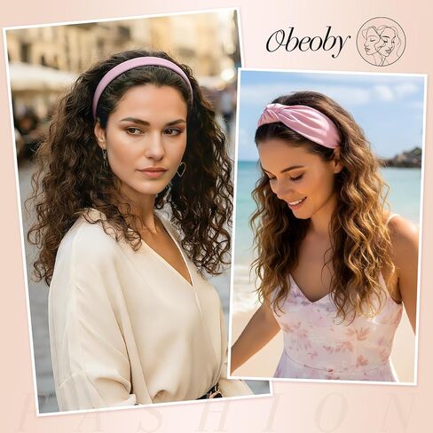 obeoby 8 حزمة عصابات الرأس الوردية العصرية للفتيات الزي عيد الحب، عصابات الرأس للنساء غير زلة الزهور اللؤلؤ hairband الهدايا للفتيات في سن المراهقة in Saudi Arabia