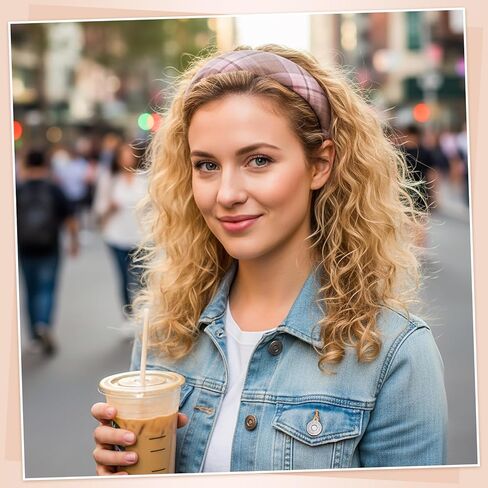 obeoby 8 حزمة عصابات الرأس الوردية العصرية للفتيات الزي عيد الحب، عصابات الرأس للنساء غير زلة الزهور اللؤلؤ hairband الهدايا للفتيات في سن المراهقة in Saudi Arabia