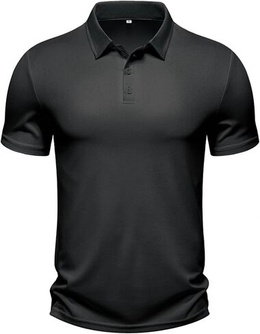 Men's Polo Shirts Summer Short Sleeve Golf Shirt for Men 3 Button Collar T-Shirt Dry Fit Casual Work Athletic Tee Shirts in Saudi Arabia