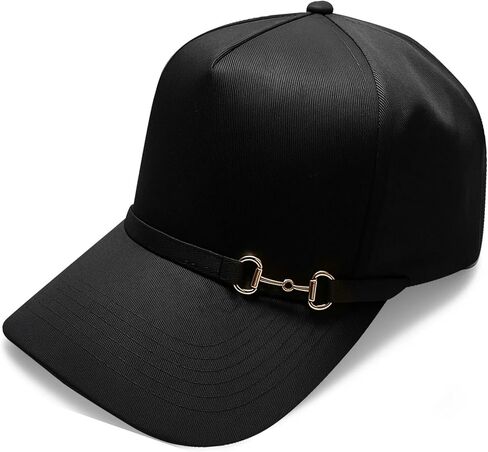 Vintage-Style Trucker Hat for Women, Cute, Cotton, Dressy or Equestrian Hat with Horsebit, Gorras para Mujer Black in Saudi Arabia