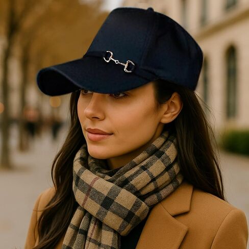 Vintage-Style Trucker Hat for Women, Cute, Cotton, Dressy or Equestrian Hat with Horsebit, Gorras para Mujer Black in Saudi Arabia