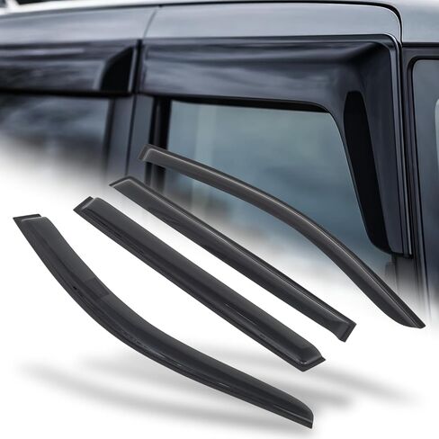 M-AUTO Window Visors Rain Guards Shields Compatible with 98-03 Mercedes Benz E320, Tape-On Rain Guards Shields, 4 PCs in Kuwait