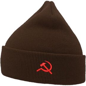 L8502-LXYB Mens Beanie Knit Hats CCCP Communist Flag Embroidered Unisex Casual Beanies Hats for Winter in Saudi Arabia