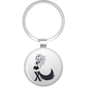 Helluva Boss Loona Key Chain Stainless Steel Keychain with Ring in Kuwait