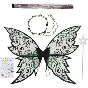 Ticacooler Fairy Wings Costume Set for Adult Women, Large Butterfly Wings Accessories, Gifts for Cosplay Birthday Party in Saudi Arabia