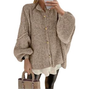 SOLY HUX Women's Button Down Cardigan Sweater Long Sleeve Chunky Knit Loose Casual Outerwear in Saudi Arabia