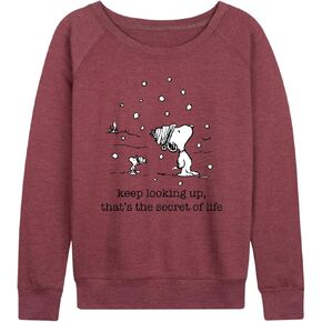 Peanuts - Dec Snoopy Woodstock Snowfall - Women's French Terry Long Sleeve Pullover in Saudi Arabia