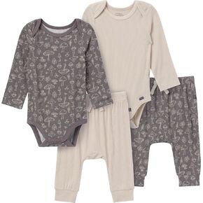 Modern Moments by Gerber Baby Girls' Bodysuit and Pant Set, Ivory Seashells, Newborn in Kuwait
