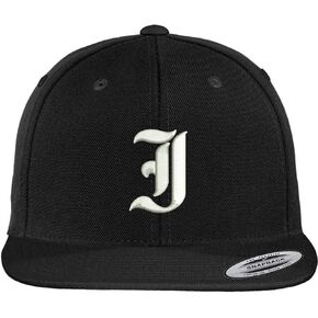 Trendy Apparel Shop Old English I Embroidered Flat Bill Snapback Cap in Saudi Arabia