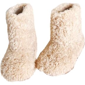 Gegefur Girls Boys Kids Faux Fur Boots Furry Fuzzy Fluffy Dark Winter Snow Boots أحذية مسطحة في الهواء الطلق in Kuwait