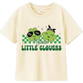 قمصان عيد القديس باتريك السعيدة للأطفال الصغار من الأولاد والبنات والأطفال، تي شيرت Lucky Shamrock Clouers للمهرجانات الأيرلندية المضحكة من أجل 3-7T in Kuwait