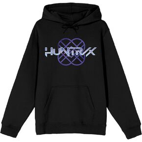KPop Demon Hunters Huntr/X Logo Adult Black Long Sleeve Hooded Sweatshirt in Saudi Arabia