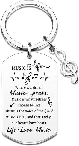 WIRNGF Music Gifts for Men Women Personalized Keychain Birthday Christmas Gifts for Music Lovers Teachers Students Musicians Singers Musical Theater Gift Ideas in Saudi Arabia