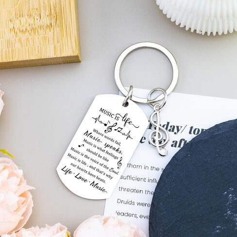 WIRNGF Music Gifts for Men Women Personalized Keychain Birthday Christmas Gifts for Music Lovers Teachers Students Musicians Singers Musical Theater Gift Ideas in Saudi Arabia