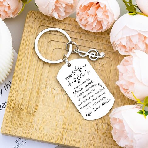 WIRNGF Music Gifts for Men Women Personalized Keychain Birthday Christmas Gifts for Music Lovers Teachers Students Musicians Singers Musical Theater Gift Ideas in Saudi Arabia