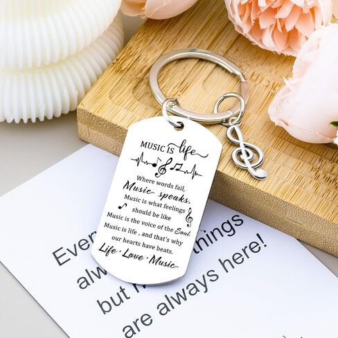WIRNGF Music Gifts for Men Women Personalized Keychain Birthday Christmas Gifts for Music Lovers Teachers Students Musicians Singers Musical Theater Gift Ideas in Saudi Arabia