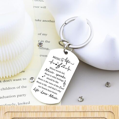 WIRNGF Music Gifts for Men Women Personalized Keychain Birthday Christmas Gifts for Music Lovers Teachers Students Musicians Singers Musical Theater Gift Ideas in Saudi Arabia