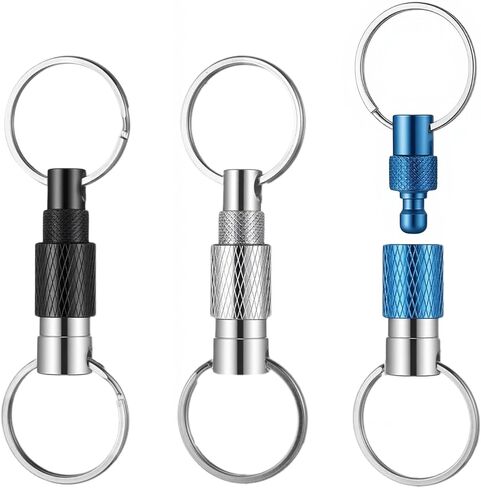 SynHHergyx 3 PCS Quick Release Keychain, Detachable Key Ring Quick Release Disconnect Keychain Heavy Duty Car Key Holder Metal Safety Keychains for Men Women in Saudi Arabia