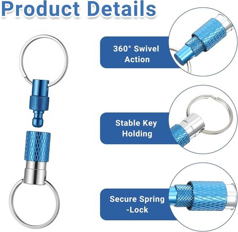 SynHHergyx 3 PCS Quick Release Keychain, Detachable Key Ring Quick Release Disconnect Keychain Heavy Duty Car Key Holder Metal Safety Keychains for Men Women in Saudi Arabia