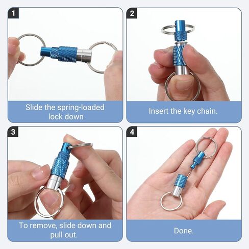 SynHHergyx 3 PCS Quick Release Keychain, Detachable Key Ring Quick Release Disconnect Keychain Heavy Duty Car Key Holder Metal Safety Keychains for Men Women in Saudi Arabia
