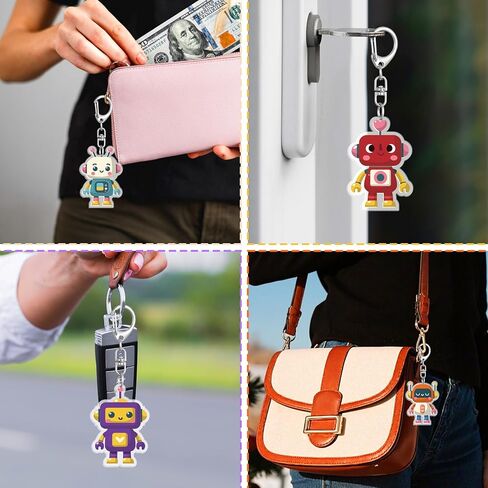 24pcs Robot Keychain Gifts Cartoon Robot Key Chains Bulk for Robots Themed Birthday Party Favors Decorations Car Keys Purse Packpack Bag Classroom Rewards Cute Keychain Gifts for Robot Lover Teacher in Saudi Arabia