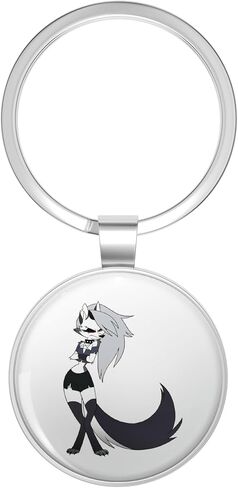 Helluva Boss Loona Key Chain Stainless Steel Keychain with Ring in Kuwait