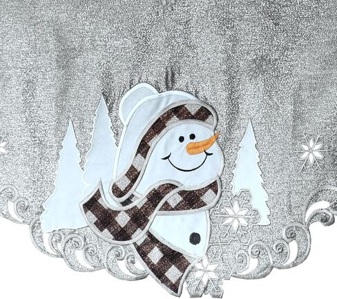 Simhomsen Embroidered Silver Snowflakes Kitchen Window Curtain Valance W 57 × L 14 Inches, Christmas Holidays Decorations (Snowman Silver) in Saudi Arabia